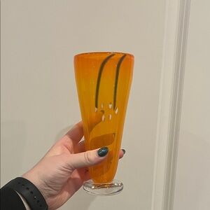 Vibrant Orange Glass Vase